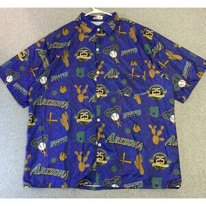 Men’s XL Arizona Diamondbacks 25th Anniversary Button Up Poly Blend Shirt